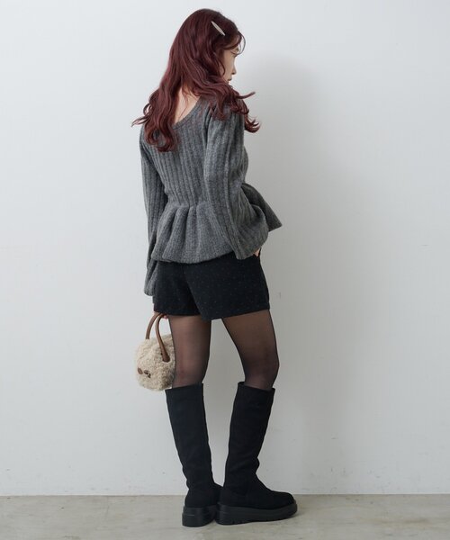 ★美品CADUNE ツイード　ベスト　ショートパンツ　カデュネ　セットアップ 中古・古着通販】CADUNE (カデュネ) ツイードジレベスト ブラック