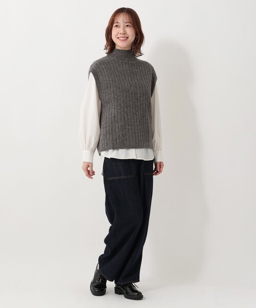 pois ポワ ニットベスト ベスト 人気 冬服 ニットベスト 秋冬用 スクールベスト 4L 制服 日本製 ネイビー