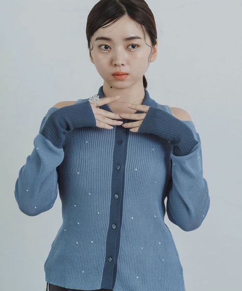 STONE  グレー ニットセーター ポロネック ニット セーター stone sheer polo knit レディース : ZOZOTOWN Yahoo