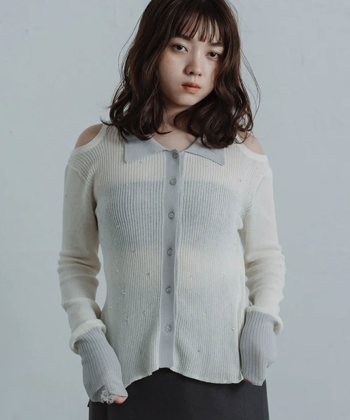 STONE  セーター ニット セーター stone sheer polo knit レディース : ZOZOTOWN Yahoo