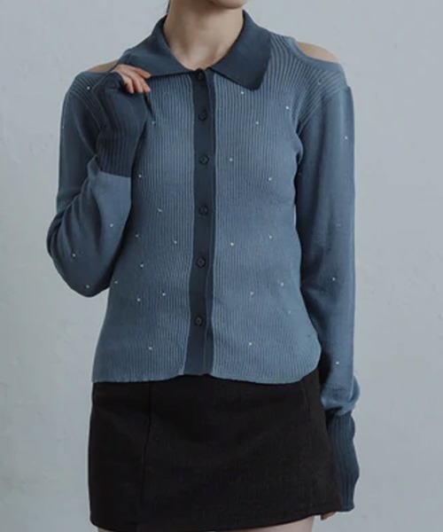 ニット セーター stone sheer polo knit レディース : ZOZOTOWN Yahoo