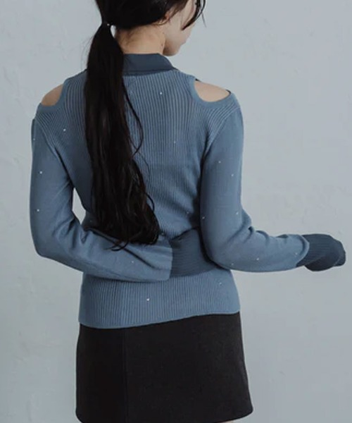 ニット セーター stone sheer polo knit レディース : ZOZOTOWN Yahoo