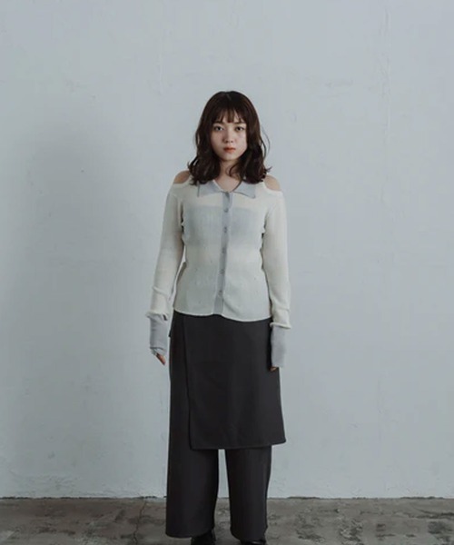 ニット セーター stone sheer polo knit レディース : ZOZOTOWN Yahoo