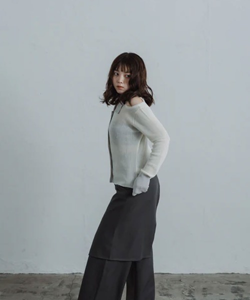 ニット セーター stone sheer polo knit レディース : ZOZOTOWN Yahoo