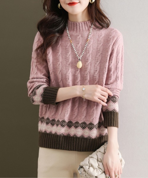 ニット セーター 幾何学柄ニットセーター レディース : ZOZOTOWN Yahoo