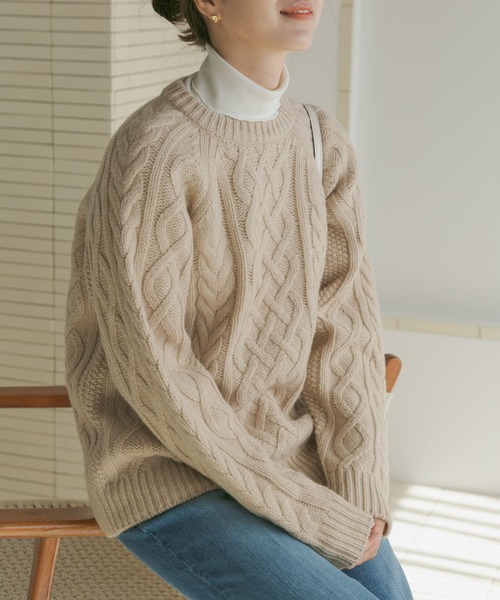 「URBAN RESEARCH DOORS」 長袖ニット MEDIUM ベージュ レディース_画像7