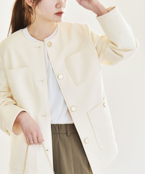 quaranciel ジャケット ノーカラージャケット quaranciel:「手洗い可能