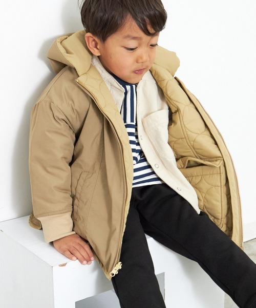 「MAKE YOUR DAY」 「KIDS」キルティングブルゾン 140 アイボリー キッズ_画像3