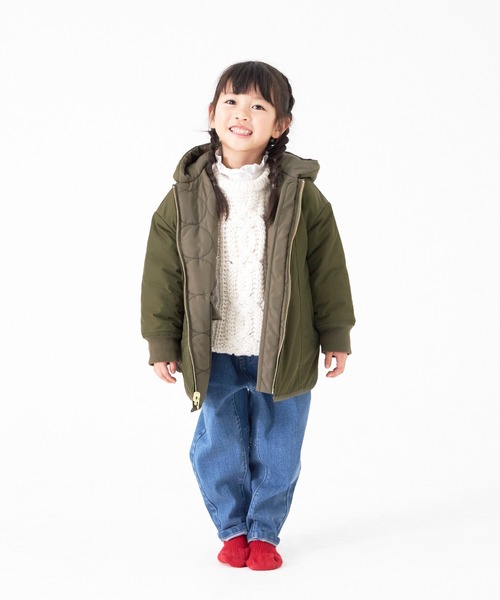 「MAKE YOUR DAY」 「KIDS」キルティングブルゾン 140 アイボリー キッズ_画像9