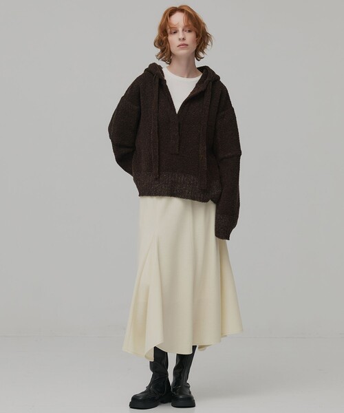 【新品タグ付き】　PUBLIC TOKYO ウールジャージフレアスカート PUBLIC TOKYO（パブリックトウキョウ） スカート 「残りわずか」ウール