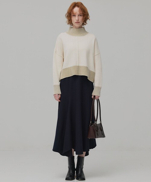 【新品タグ付き】　PUBLIC TOKYO ウールジャージフレアスカート ウールジャージフレアスカート(1 WHITE): : ウィメンズ｜PUBLIC TOKYO