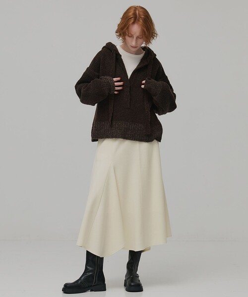 【新品タグ付き】　PUBLIC TOKYO ウールジャージフレアスカート PUBLIC TOKYO ウールジャージフレアスカート ウールジャージフレア スカート