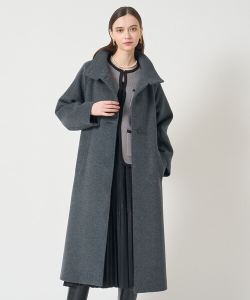 ANAYI アナイ ベルデッドコート 38 M ロング丈 ウール ダークグレー ANAYI（アナイ） コート アウター ラムウールビーバースタンドコート