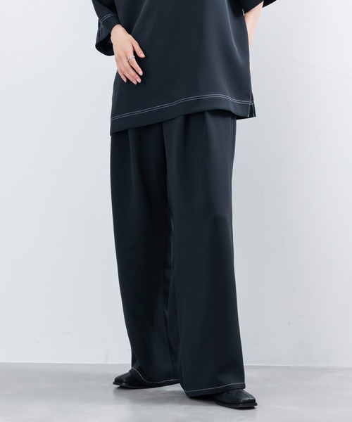 「JUNRED」 スラックス M オリーブ メンズ_画像2