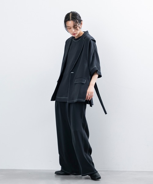 「JUNRED」 スラックス M オリーブ メンズ_画像6