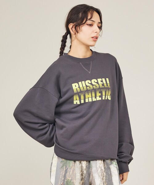 ［Alexandros］RUSSELL ATHLETIC ラッセル　スウェット Alexandros] × RUSSELL ATHLETIC Vintage special sweatshirts（Black