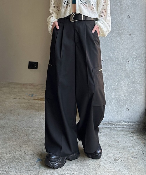 ぷかページ PAGEBOY（ページボーイ） スラックス パンツ デカポケZIPスラックス