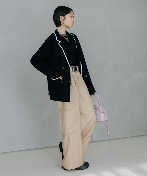 ぷかページ PAGEBOY（ページボーイ） スラックス パンツ デカポケZIPスラックス