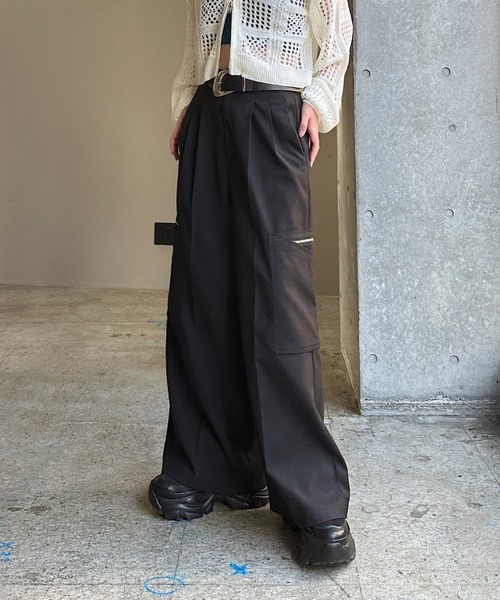 PAGEBOY（ページボーイ） ワイドパンツ スラックス パンツ デカポケZIP