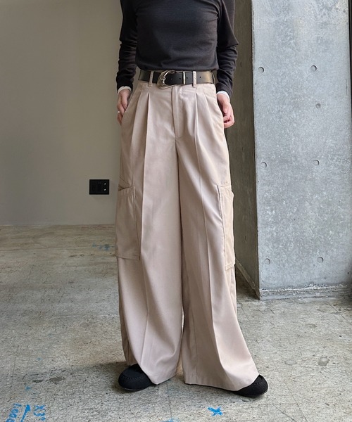 PAGEBOY（ページボーイ） ワイドパンツ スラックス パンツ デカポケZIP
