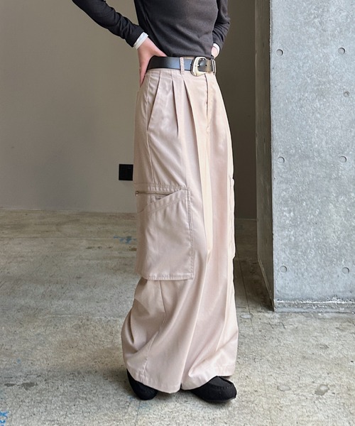 PAGEBOY（ページボーイ） ワイドパンツ スラックス パンツ デカポケZIP