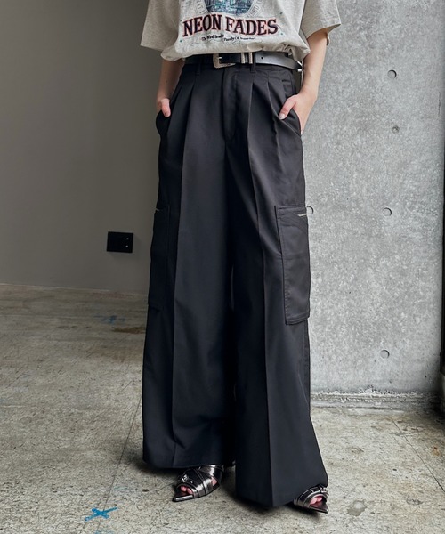PAGEBOY（ページボーイ） ワイドパンツ スラックス パンツ デカポケZIP