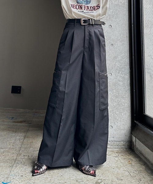 PAGEBOY（ページボーイ） ワイドパンツ スラックス パンツ デカポケZIP