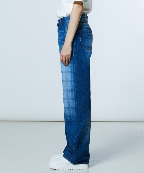 ジーンズ デニム デニムパンツ 12.5oz ユーズドチェック デニムパンツ レディースの画像