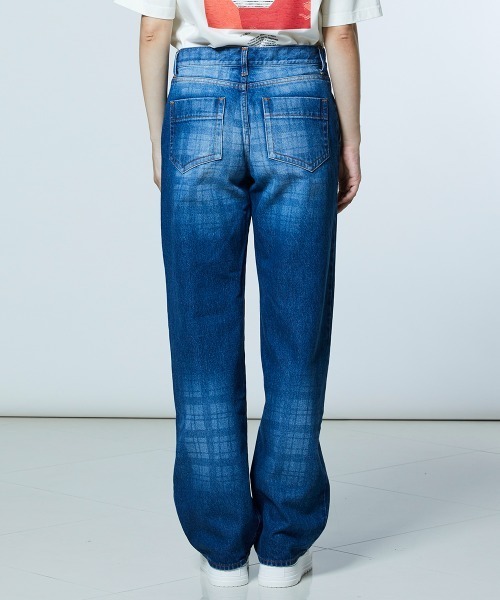 ジーンズ デニム デニムパンツ 12.5oz ユーズドチェック デニムパンツ レディースの画像