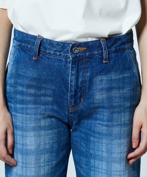 ジーンズ デニム デニムパンツ 12.5oz ユーズドチェック デニムパンツ レディースの画像
