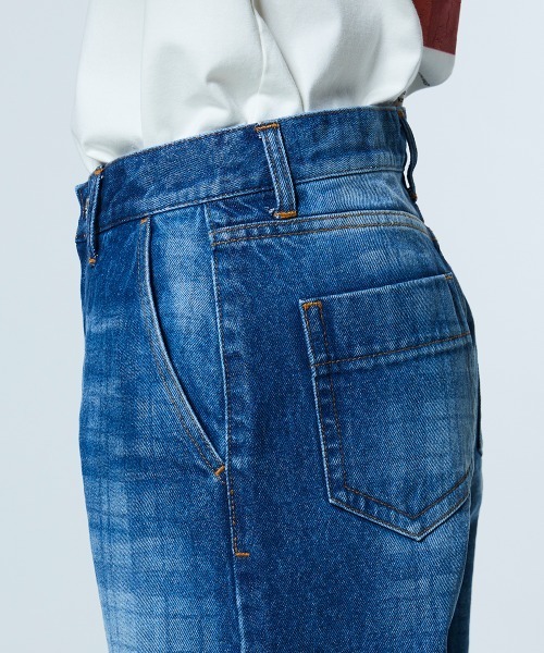 ジーンズ デニム デニムパンツ 12.5oz ユーズドチェック デニムパンツ レディースの画像