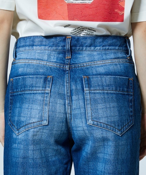 ジーンズ デニム デニムパンツ 12.5oz ユーズドチェック デニムパンツ レディースの画像