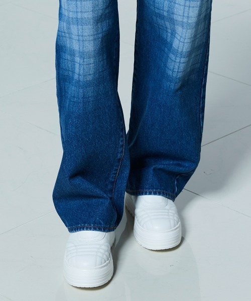 ジーンズ デニム デニムパンツ 12.5oz ユーズドチェック デニムパンツ レディースの画像