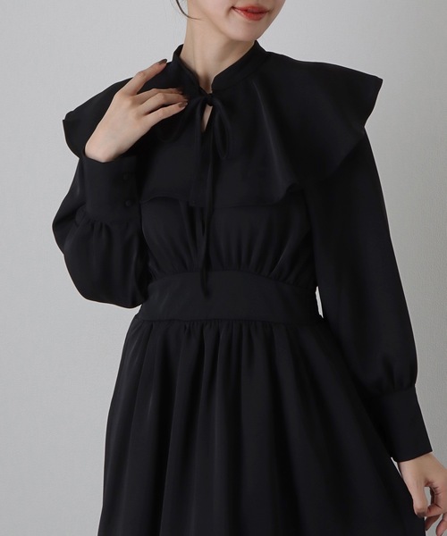 「Lace Ladies」 長袖ワンピース FREE ブラック レディース_画像3