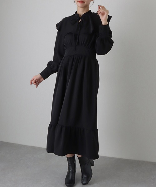 「Lace Ladies」 長袖ワンピース FREE ブラック レディース_画像5