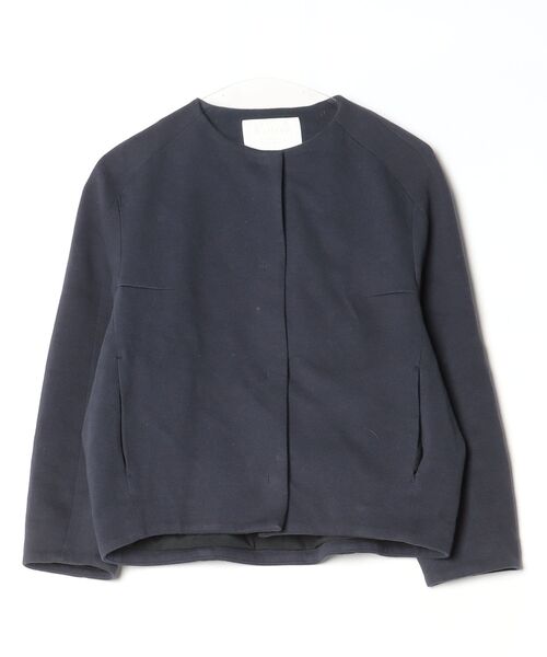 Ballsey ネイビー ノーカラージャケット 36サイズ Ballsey（ボールジィ） ノーカラージャケット 36 ネイビー レディース