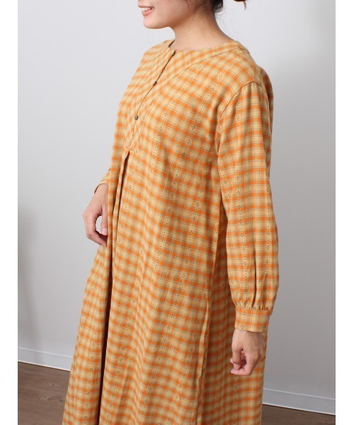 「MB mint breeze」 長袖ワンピース 5L ネイビー レディース_画像4