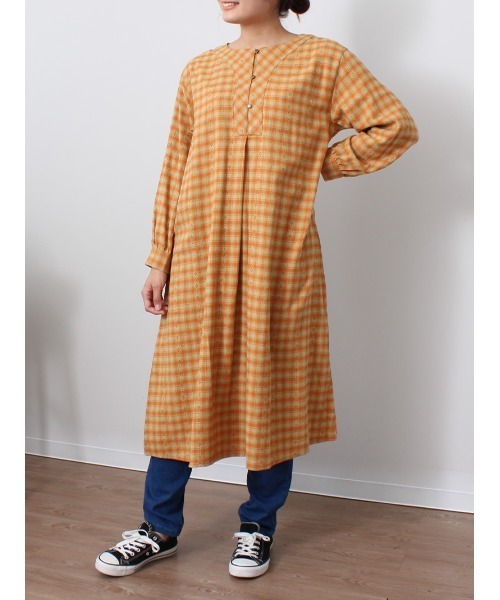 「MB mint breeze」 長袖ワンピース 5L ネイビー レディース_画像5