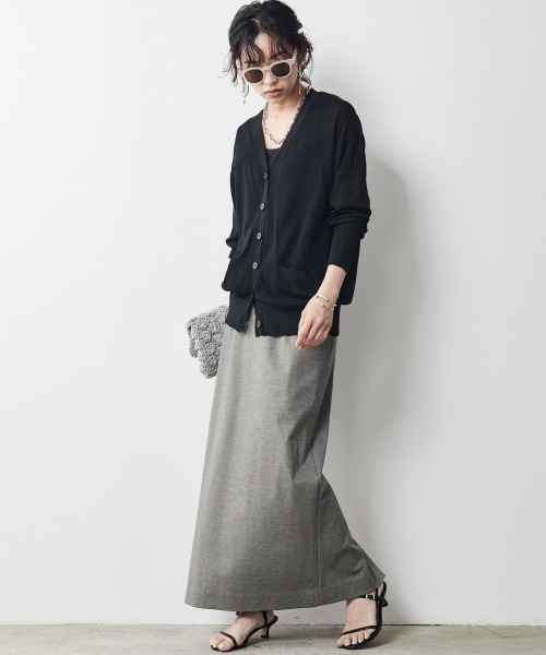 「CHIC STYLE」 ニットカーディガン L ブラック レディース_画像6