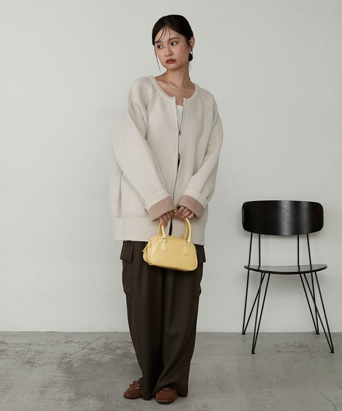 「MONO-MART」 ニットカーディガン M アイボリー レディース_画像7