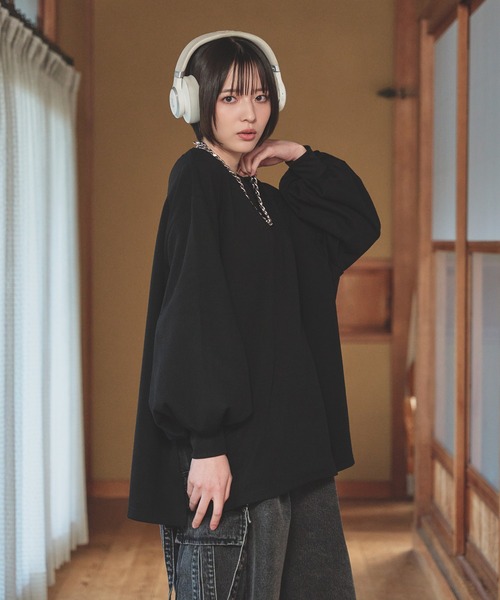 狐独 tシャツ 狐刺繍ビックボリュームロンT メンズ レディース