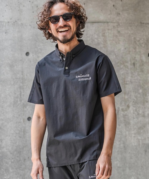 シャツ mhs2559-nylon x knit line polo shirt ポロシャツ(1M26N030) メンズ | 1minute 1second | 02