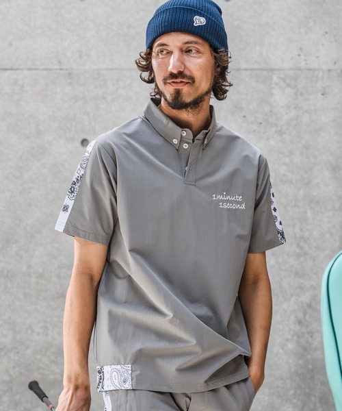 シャツ mhs2559-nylon x knit line polo shirt ポロシャツ(1M26N030) メンズ | 1minute 1second | 04