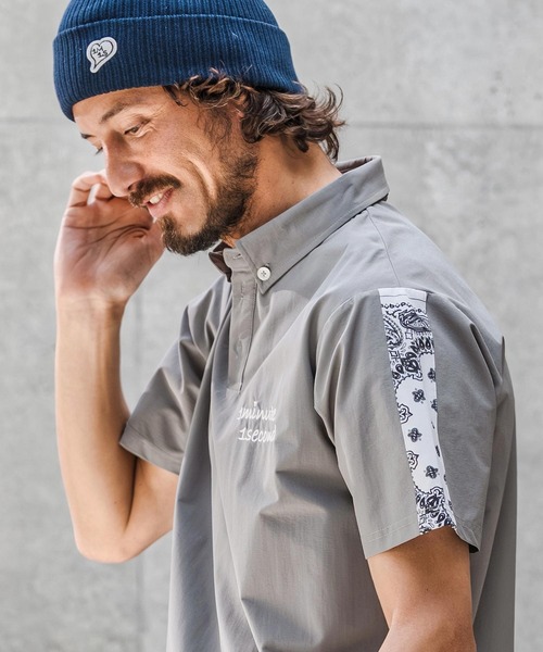 シャツ mhs2559-nylon x knit line polo shirt ポロシャツ(1M26N030) メンズ | 1minute 1second | 05