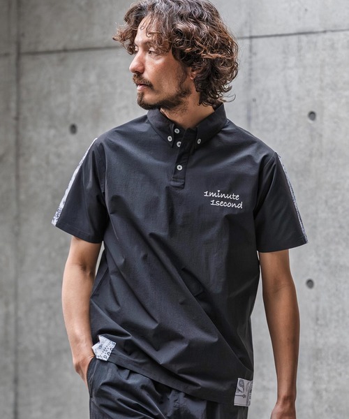 シャツ mhs2559-nylon x knit line polo shirt ポロシャツ(1M26N030) メンズ | 1minute 1second | 10