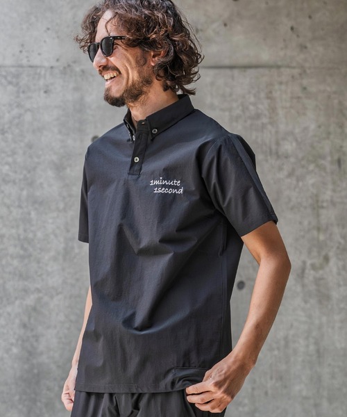 シャツ mhs2559-nylon x knit line polo shirt ポロシャツ(1M26N030) メンズ | 1minute 1second | 14