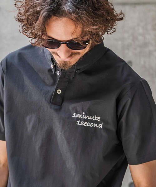 シャツ mhs2559-nylon x knit line polo shirt ポロシャツ(1M26N030) メンズ | 1minute 1second | 15