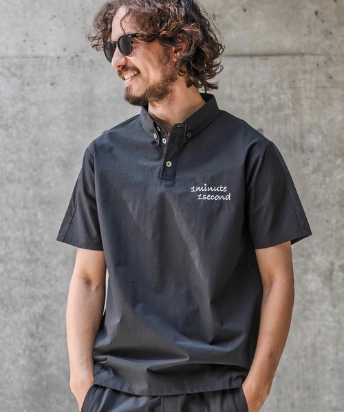 シャツ mhs2559-nylon x knit line polo shirt ポロシャツ(1M26N030) メンズ | 1minute 1second | 16