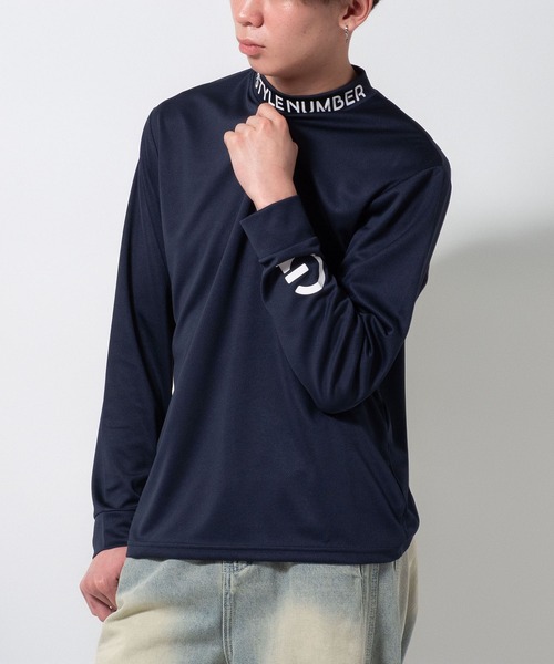 BAYBLO tシャツ (SA) ドライ モックネック ロゴ 長袖 Tシャツ メンズ