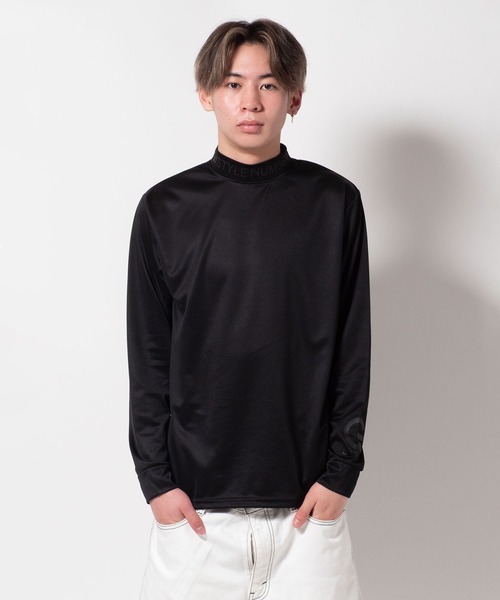 BAYBLO tシャツ (SA) ドライ モックネック ロゴ 長袖 Tシャツ メンズ